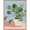Plant on Pink I by Victoria Borges 18-in. W x 24-in. H. Canvas Wall Art Print Framed in Natural